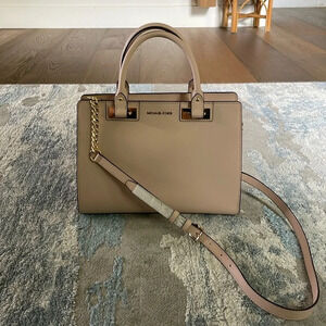Michael Kors Quinn Crossbody Satchel NWT Ballet Saffiano Leather